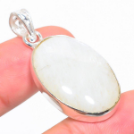 Natural Rainbow Moonstone Gemstone 925 Sterling Silver Pendant 1.62 n8u76