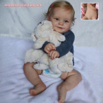 50/60 cm riidest keha Reborn Baby Doll Maddie Cute Fat 20 tolli riidest/t&auml;issilikoonist keha simulatsiooninukk K&auml;sitsi valmistatud peen maalitud 3D nahaveen n&auml;htav 50cm cloth body