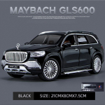 1/24 Scale Maybach GLS-Class GLS600 Diecast automudeli m&auml;nguasi, tagasit&otilde;mmatav m&auml;nguasi koos heli ja valgusega lastele V&auml;ikelaste poiste t&uuml;drukute kingituste kollektsioon 1/24-Size:21*8*7.5cm must