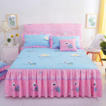 3 tk komplekt Uuspitsiline pitsiline voodikate Kuninganna Kuninga suurusega Voodiseelik Kahekihiline &Uuml;he-/kahekohaline Voodilina Tolmukate 2 tk padjapuuriga 3pcs Set 120x200cm
