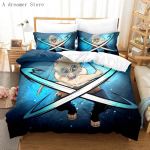Voodipesukomplekt Demon Slayer Anime Laste tekikott Voodipesu Twin Queen King &Uuml;he suurusega Kodutekstiil Kawaii Voodiriided EU Single135x200cm