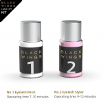 Ripsmete keemilise loki komplekt blackwings K&otilde;rgekvaliteediline ripsmete koolutamise komplekt karbis, pehmendaja nr. 1 5-7 minutit, fikseerimisvahend nr. 2 7 minutit, komplektis t&ouml;&ouml;riistad