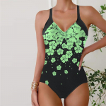 Naiste ujumisriided Tankini 2-osaline ujumistrikoo Rose Red Flowers Print Puhkuse ujumisriided S roheline