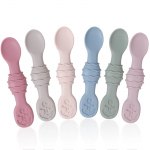 6 tk imiku toitmislusikas Toidukvaliteediga silikoon Treening riisi lusikas V&auml;ikelaste Hambad M&auml;nguasjad Laste lauan&otilde;ud Pehme k&ouml;&ouml;gitarvik