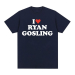 Naljakas Ma Armastan Ryan Goslingu Graafilist T-s&auml;rki Meeste Naiste Mood O-kaelusega R&otilde;ivad T-s&auml;rgid Suvine Vabaaja 100% Puuvillast Suurem&otilde;&otilde;tmeline T-s&auml;rk S must