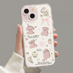 Pehme l&auml;bipaistev silikoon&uuml;mbris iPhone 15 Pro Max jaoks 14 13 12 11 Xsmax XR- Creative Cute Dog Cat Roosa naistele T&uuml;drukutele Daami kogu keha kaitsekate Apple 15