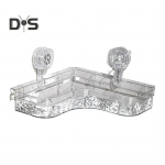 No-Drill Clear Wall Caddy hoiustamisriiul iminapaga kolmnurksete sektsioonidega Tugev kandev&otilde;ime, lihtne paigaldada vannitoa nurgas olev hoiuriiul hall