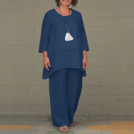 2 tk moslemi&uuml;likonnad naiste O kaelusega pikkade varrukatega topid ja vabad p&uuml;ksid L sinine