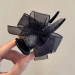 &Otilde;rn Velvet Bow Bun Juukseklamber Suur esmaklassiline juukseklamber French Pearl Back juukseklamber