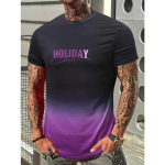 Letters Meeste T-s&auml;rk 3D Prinditud T-s&auml;rgid Meeste Lihtne Gradient Moesuund l&uuml;hikeste varrukatega T-s&auml;rgid Vabaaja suver&otilde;ivad S