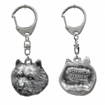 Norwich Terrier - Silver-plated key ring with dog, handbag decoration, backpack pendant by Art-Dog brand