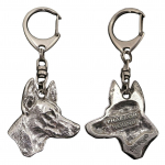 Pharaoh Hound, Kelb tal-Fenek - Silver-plated key ring with a dog in a gift box, handbag decoration, backpack pendant by Art-Dog brand