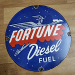 Diesel Fortune Fuel Portselanemailm&auml;rk Kasutatud 12 &Uuml;mmargune white