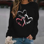 Uus mood naiste pikkade varrukatega kapuutsita kampsun vabaaja džemper Sport Faith Hope Love Print &Uuml;markaelusega &otilde;ues dressis&auml;rk S