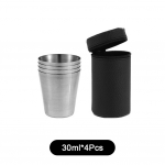 4 tk / komplekt 30 ml / 70 ml / 170 ml v&auml;lik&auml;mpingu tassid roostevabast terasest reisitopsid PU &uuml;mbrisega Viski &otilde;lletopsid kruus Joogin&otilde;ud baaritarvikud 30m