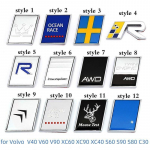 3D Metal R Design AWD Moose Test Logo Embleem M&auml;rgi kleebised Autokleebis Volvo Ocean V40 V60 V90 XC60 XC90 XC40 S60 S90 S80 C30 style 1
