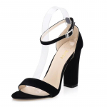 Uusimad naiste pumbad lahtise varbaga Seksikad pahkluu rihmad k&otilde;rged kontsad kingad Suvised naistele pruudi seemisnahast paksu kontsaga sandaalid Break Code 38 must