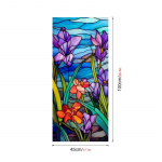 Akna privaatsuskile staatilised klammerduvad kleebised v&auml;rvilised orhideemustriga liimivaba eemaldatav UV-vastane 45 x 100cm