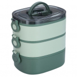 2800 ml l&otilde;unas&ouml;&ouml;gikarp, kolmekihiline, suure mahutavusega kaasaskantav k&auml;epidemega toiduklassi kooli&otilde;pilaste Bento toidukonteiner k&ouml;&ouml;gitarbed roheline