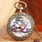 Isikup&auml;rastatud pealuu kvartsist taskukella ripats meestele poistele araabia numbritega taskukell naistele taskukella kaelakee kingitus isadep&auml;evaks j&otilde;uludeks