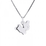 Pendentif Enfants - L&Eacute;A & ARTHUR - Motif LAPIN - Or Blanc 375 - Bijou Anallergique - &Eacute;crin Prestige