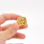 Meeste 24K kullatud draakoni ja guanyu kotkas&otilde;rmus Vietnami liivakullast. Guan Yu, Adjustable Opening