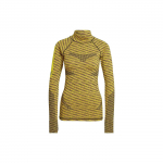 Adidas X Stella McCartney Koost&ouml;&ouml; Tagak&uuml;ljel V&otilde;rk Twill Tr&uuml;kitud Treeningpikkade Varrukatega T-s&auml;rk Naiste Topid Kollane HI1946 M