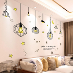 Creative Wall Sticker Decorative Wallpaper Easy to Clean Removable Decals for Dining Room Potted Plants
