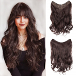 S&uuml;nteetiline pikk laineline t&auml;ispea poolparukas V-kujuline juuksepikendusklamber 5 klambriga naturaalne paks juuksejupp 50cm