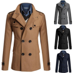 Uus meeste villane mantel Keskmise pikkusega ja pikk villane trenchcoat Meeste mantel XXL khaki