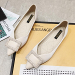 Moodne kandiline pandlaga ballerinad naine terava ninaga slip-on mokassiinid PU-nahast kingad naised &uuml;hev&auml;rvilised k&otilde;ik-sobivad mokassiinid suur suurus 40-43 5 aprikoosi