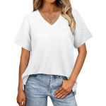 YYFS Naiste mood vabaaja suvekevadine &uuml;hev&auml;rvilise tr&uuml;kiga l&uuml;hikeste varrukatega V-kaelusega pluusid ja s&auml;rgid S