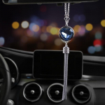 Autokaunistused Ripats Loominguline Crystal Bling Teemantkaunistus trimm Tahavaatepeegel Rippuv kivikivist sisustustarvikud sinine