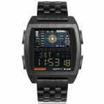 NORTH EDGE 2024 Meeste Digitaalkell Retro T&ouml;&ouml;stuslik Metallstiil Veekindel 50M Spordikellad Meestele Maailmaaeg reloj de hombre must