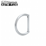 Piercing Nose Ring G23 Titanium D Shape Segment Ring Clicke Jewelry CZ Nose Earring Lip for women Half Ring Cartilage (16G)1.2x8mm