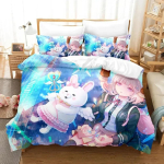 Anime Danganronpa V3 Chiaki Nanami Voodipesu Komplekt Tekikott Voodikomplekt Tekikott Padjap&uuml;&uuml;r Tekk Kuningas Suurus Kuninganna Suurus Poisid T&auml;iskasvanud 70x133cm 2pcs gray