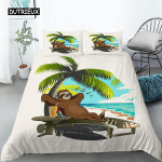 Laiskloom Tekikott Komplekt &Uuml;heinimesevoodi Multikas Laiskloom Tekikott Voodipesu Komplekt Lastele T&uuml;drukutele Poistele Armas Loom Pol&uuml;ester Tekikate 150x200cm 3pcs