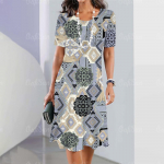 Suvised naisteriided l&uuml;hikeste varrukatega kleidid ebakorrap&auml;raselt prinditud pikk kleit 3d retro stiilis naisteriided lahtised &uuml;mara kaelusega pullover XL