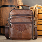 Klassikaline vintage meeste &auml;ri &otilde;lakott ehtsast nahast portfell Meeste Crossbody kott Kvaliteetne disainiga &uuml;lemise k&auml;epidemega k&auml;ekott meestele reisikott pruun