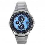 Citizen Eco-Drive raadio teel juhitav GMT Chronograph Super Titanium helesinise numbrilauaga meeste k&auml;ekell AT8238-84M 100M helesinine v&auml;rv