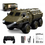 Uus 1: 16 6WD RC auto soomustatud kaugjuhtimispuldiga s&otilde;iduki simulatsioon s&otilde;jav&auml;e transpordi veoauto kiire ronimine 2,4G mudel m&auml;nguauto kingitus roheline