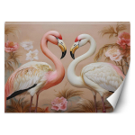 Tapeet Flamingod Animals Love 100x70 roosa