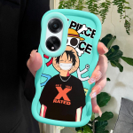 V&auml;rvitud muster Big Wave Edge pehme silikoon materjal Macaron telefoni &uuml;mbris p&otilde;rutuskindel kaitsev kummist &uuml;mbris OPPO Reno Realme jaoks OPPO A18 sinine