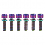M5 x 18 mm titaanist jalgratta varre kruvid poldid koos vaherattaga 6 tk.(vikerkaar)