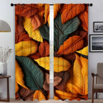 Lehtede motiiviga rulood Elegantsed toakardinad 2 t&uuml;kki Aknakardin Kodu interj&ouml;&ouml;rikardinad Elutoa vahesein K&ouml;&ouml;gi pimenduskardin W50xH70cmx2pcs-CL