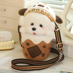 Piimakohvitass Armas Koeranukk Crossbody &Otilde;lakott Nukk Loominguline Simulatsioon Pl&uuml;&uuml;sm&auml;nguasi T&uuml;druk Parim S&otilde;ber Kingitus Milk tea cup 25cm puppy 22cm