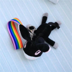 Must Eesel Telefoni Kaelapael Kaelarihm Loominguline Pehme M&auml;nguasja Ripats S&otilde;branna S&uuml;nnip&auml;evakink 10CM