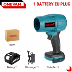 OENVAN 2000W harjadeta elektriline &otilde;hupuhur 200M/S juhtmeta turbo&otilde;hupuhur tolmu lume p&uuml;hkimiseks elektrit&ouml;&ouml;riist Makitale 18V akule 1 Battery 588VF set