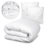 2x Poduszka + Kołdra 4 PORY ROKU Antyalergiczna Mikrofibra Silikon R&oacute;żne Rozmiary 140x200 cm valge