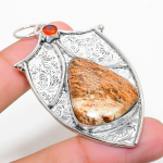 Mariam Jasper, Garnet 925 Sterling Silver Jewelry Pendant 2.68 q7i26
